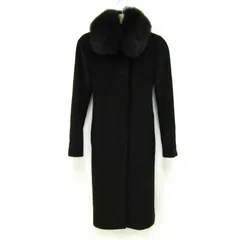 エフデ ロングコート ウール アウター アンゴラ混 ファー付き レディース 9サイズ ブラック ef-de 【中古】