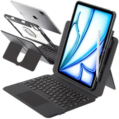 新品 BJBT iPad キーボード付きケース Air 第4/5/6/7世代 11インチ 対応 アイパット キーボードケース 360度回転式 【10cm高さ調整可能】 180°スタンド角度調整 7色バックライト・超高精度トラックパッド搭載・JIS日本語配列・B