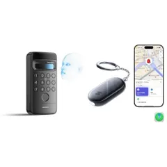 SwitchBot 顔認証パッド 指紋認証 防犯ブザー ロック - ブザーで解錠 スイッチボット 暗証番号 鍵 スマートキー ドアロック オートロック スマホで操作 交通系ICカード Suica PASMO Alexa/Google Home/Siri対応★m