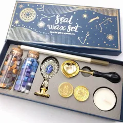 シーリングワックスセット 星の世界 小 シーリングスタンプセット ギフトボックス ワックス キャンドル スタンプヘッド スタンプハンドル カラーペン ビーズクラブ