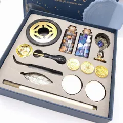 シーリングワックスセット 星の世界 大 シーリングスタンプセット ギフトボックス 炉 スタンプ台 ワックス キャンドル スタンプヘッド スタンプハンドル マドラー カラーペン ビーズクラブ