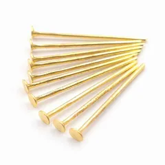 Tピン 20mm ゴールド 金 約300本 線径0.8mm 接続パーツ 基礎金具 材料 連結パーツ ハンドメイド アクセサリーパーツ ビーズクラブ