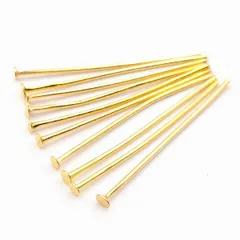 Tピン 30mm ゴールド 金 約300本 線径0.8mm 接続パーツ 基礎金具 材料 連結パーツ ハンドメイド アクセサリーパーツ ビーズクラブ