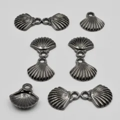 チャーム 貝殻 シルバー 10個 K-023 18mm アンティークシルバー ペンダント アクセサリ 工芸用品 DIY ハンドメイドパーツ ビーズクラブ