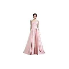 [株式会社豊作] カラードレス ノースリーブ ビスチェ スレンダー すっきりコン パクト フィスナー 発表会 演奏 二次会 Aライン フォーマル (JP, アルファベット, M, ピンク)