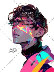 A-1743 メンズ ステッカー sticker 素材 コラージュ collage シール achashop