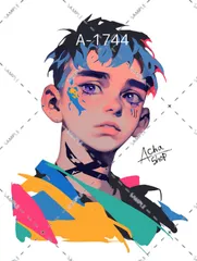 A-1744 メンズ ステッカー sticker 素材 コラージュ collage シール achashop