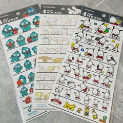 サンリオ　4サイズステッカー　ハンギョドン　シナモロール　ポチャッコ　3種セット