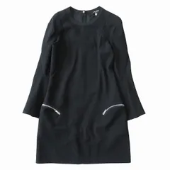 美品 13AW ジュンヤワタナベ JUNYA WATANABE コムデギャルソン COMME des GARCONS ウール ワンピース ドレス カットソー 長袖 オールド アーカイブ AD2013 JL-O021 サイズM 黒 ブラック レディース