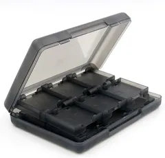 DS・3DS カセットケース ソフトケース カード22枚収納 コンパクト 全28点収納可能 メモリーカード タッチペン 携帯型 持ち運び (ブラック)