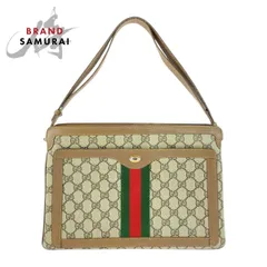 GUCCI グッチ ヴィンテージ オールドグッチ シェリーライン ブラウン  GGスプリームキャンバス ハンドバッグ ショルダーバッグ 505048【中古】