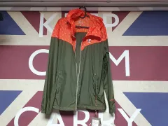 Re:meet 登山ウェア ウィンドブレーカー ジャケット XL 105 サイズ カーキ オレンジ