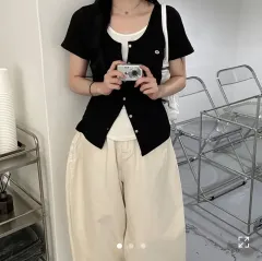 エイブリー 値下げx 質good ラベルPOINT 一体型 半袖 カーディガン