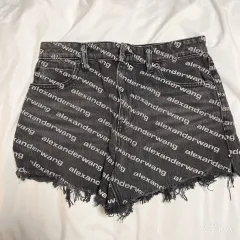 Alexander Wang アレキサンダーワング ロゴ デニム ハーフパンツ ブラック