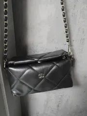 ブラック キルティング チェーン バッグ