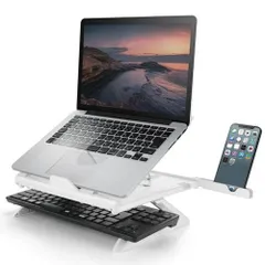 エレコム ノートPCスタンド 折りたたみ8段階 9.5cm 折りたたみ時サイズ:幅280×厚み280×高さ26mm 耐荷重:10kg ホワイト