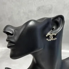 CHANEL シャネル ピアス ココマーク ラインストーン シルバー 00A 片耳のみ　フランス製 CCロゴ　定番 レディース アクセサリー
