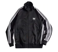 ブラック　ホワイト　needles トラックジャケット Needles トラックジャケット LHP別注ブラックグレーs