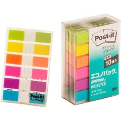 ポストイット フィルム 付箋 見出し 44×10mm 20枚×6色×10個 6831NE インデックスシール
