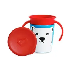 munchkin マンチキン ミラクルカップ ワイルドラブ ホッキョクグマ 6ヶ月から こぼれない プラスチック 子供 ベビーマグ コップ飲み練