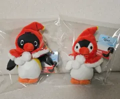 2個まとめ) 冬ケープピングーピングーぬいぐるみキーリングセット 10cm