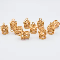 チャーム 王冠 五角 ブラウンゴールド 10個 16mm ビーズクラブ