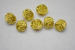 ビーズクラブ ロンデル メタルビーズ 金 薔薇 大ホール 12mm 10個セット ブレスレット 金具 金属ビーズ パーツ