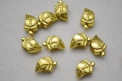 ビーズクラブ ロンデル メタルビーズ 金 葉 大ホール 13mm 10個セット ブレスレット ネックレス 金具 金属ビーズ パーツ