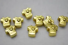 ビーズクラブ ロンデル メタルビーズ 金 Tシャツ 大ホール Love 10.5mm 10個セット ブレスレット ネックレス 金具