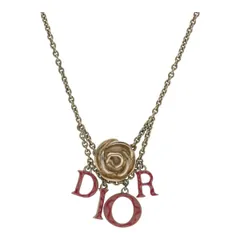 【中古】 Christian Dior クリスチャン・ディオール モチーフ ネックレス ネックレス・ペンダント   バラモチーフ ロゴネックレス 23028713 DS