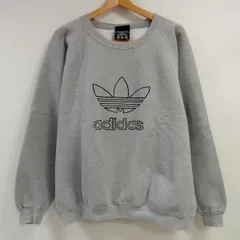 80s ヴィンテージ 希少 USA製 adidas アディダス ビッグトレフォイルロゴ スウェットトレーナー 万国旗タグ メンズ