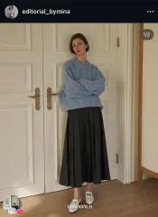 バイミナ ウール プリーツ スカート 出品