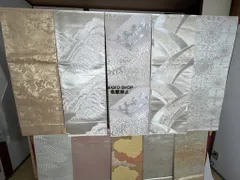 A002★白金系 袋帯10点まとめ売り★着用可/振袖/着物/リメイク