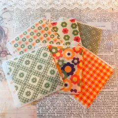 ましかくリフィル◎saving６枚 貯金チャレンジ トレーシングペーパー レトロ柄◎貯金 バインダー 3穴対応 書き込み可能 ハンドメイド 韓国