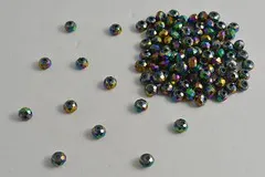 ビーズクラブ ガラスビーズ ボタンカット No.103 6mm ブルーピンク 連売り ビーズパーツ ネックレス ブレスレット