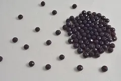 ビーズクラブ ガラスビーズ ボタンカット No.64 6mm パープルグレー 連売り ビーズパーツ ネックレス ブレスレット