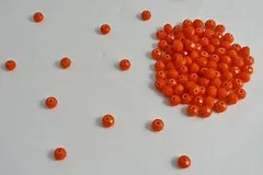 ビーズクラブ ガラスビーズ ボタンカット No.67 6mm オレンジ 連売り ビーズパーツ ネックレス ブレスレット