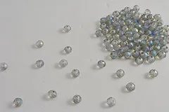 ビーズクラブ ガラスビーズ ボタンカット No.86 6mm ブルーグレー 連売り ビーズパーツ ネックレス ブレスレット