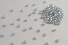 ビーズクラブ ガラスビーズ ボタンカット No.91 6mm ホワイトグレー 連売り ビーズパーツ ネックレス ブレスレット