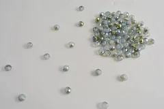 ビーズクラブ ガラスビーズ ボタンカット No.94 6mm ブルー 連売り ビーズパーツ ネックレス ブレスレット