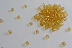 Beads Club Glass Beads Button Cut No. 3 6mm Clear Gold Sold as Strands for Necklaces and Bracelets