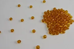 ビーズクラブ ガラスビーズ ボタンカット No.5 6mm 琥珀色 連売り ビーズパーツ ネックレス ブレスレット