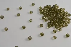 ビーズクラブ ガラスビーズ ボタンカット No.10 6mm ブラウン 連売り ビーズパーツ ネックレス ブレスレット