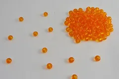 ビーズクラブ ガラスビーズ ボタンカット No.14 6mm オレンジ 連売り ビーズパーツ ネックレス ブレスレット