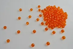 ビーズクラブ ガラスビーズ ボタンカット No.15 6mm オレンジ 連売り ビーズパーツ ネックレス ブレスレット