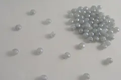 ビーズクラブ ガラスビーズ ボタンカット No.91 8mm ホワイトグレー 連売り ビーズパーツ ネックレス ブレスレット