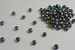 ビーズクラブ ガラスビーズ ボタンカット No.103 8mm ブルーピンク 連売り ビーズパーツ ネックレス ブレスレット