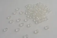 ビーズクラブ ガラスビーズ ボタンカット No.1 8mm クリア 連売り ビーズパーツ ネックレス ブレスレット ハンドメイド