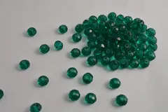 ビーズクラブ ガラスビーズ ボタンカット No.31 8mm クリアグリーン 連売り ビーズパーツ ネックレス ブレスレット