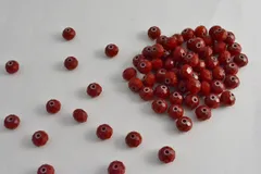 ビーズクラブ ガラスビーズ ボタンカット No.71 8mm レッド 連売り ビーズパーツ ネックレス ブレスレット ハンドメイド